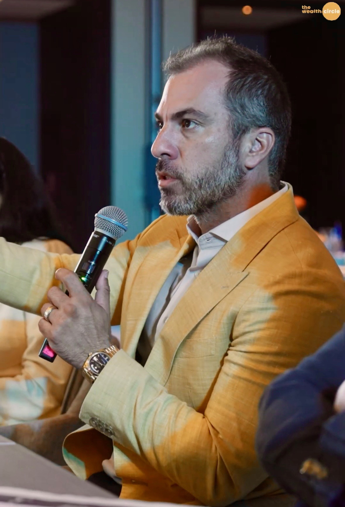 Speaking live at an event